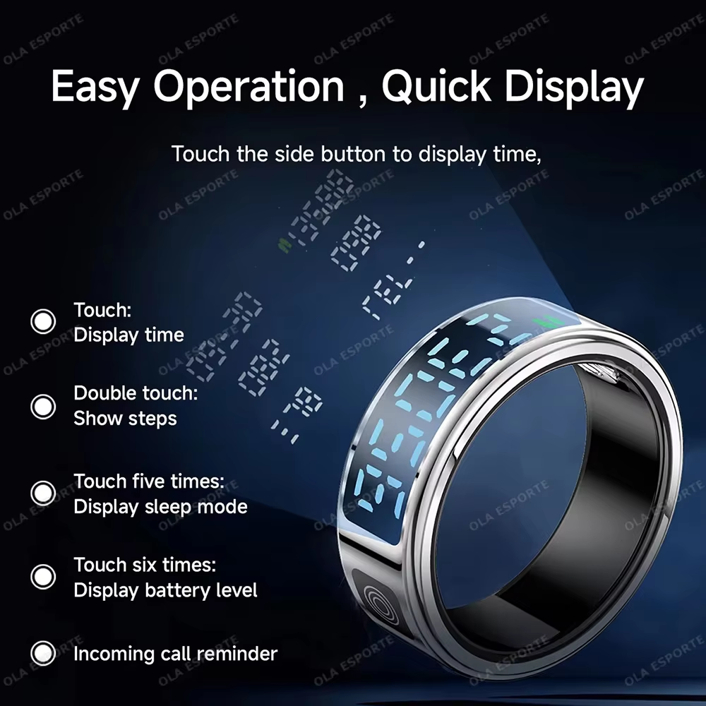 2025 Smart Ring with Touch Display – Heart Rate Tracking & 5ATM Waterproof - Image 3