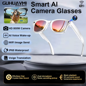 AI Smart Glasses with Camera – 8MP Recording, Music, Translation & Bluetooth
