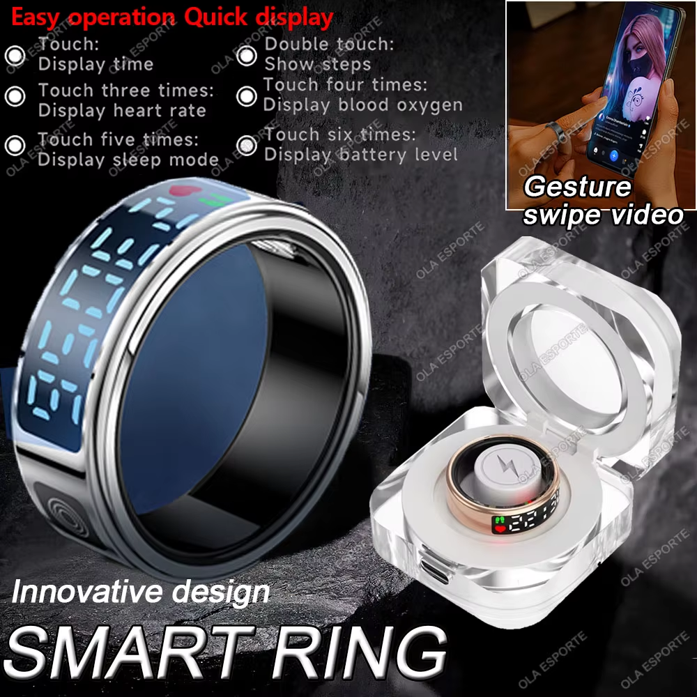 2025 Smart Ring with Touch Display – Heart Rate Tracking & 5ATM Waterproof - Image 2