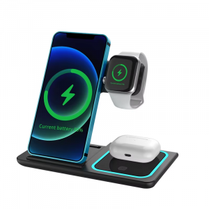 15W Magnetic 3-in-1 Wireless Charging Station – Fast & Foldable
